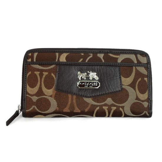 Coach Logo Signature Large Coffee Wallets EEO - Click Image to Close